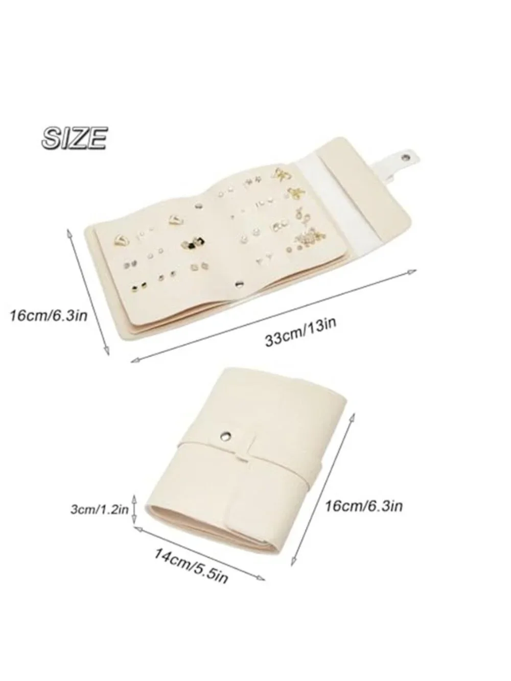 Travel Earring Organizer Book Portable Jewelry Storage Case Faux Leather Holder